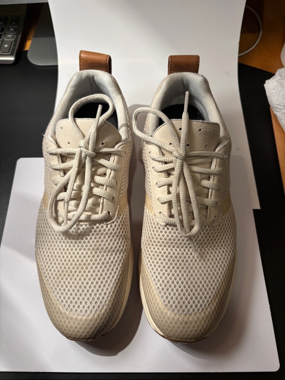 Women's Neutral Mesh Athletic Sneakers - Cream